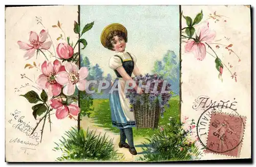 Cartes postales Fantaisie Fleurs Femme