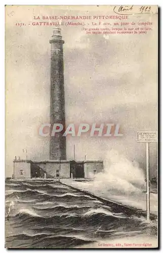 Cartes postales Phare un jour de tempete Gatteville