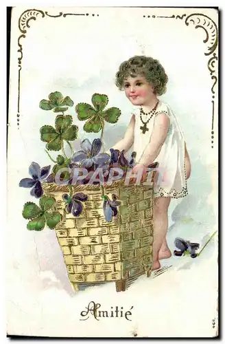 Cartes postales Fantaisie Fleurs Enfant