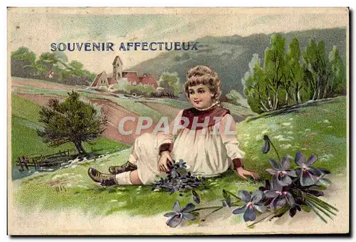 Cartes postales Fantaisie Fleurs Enfant