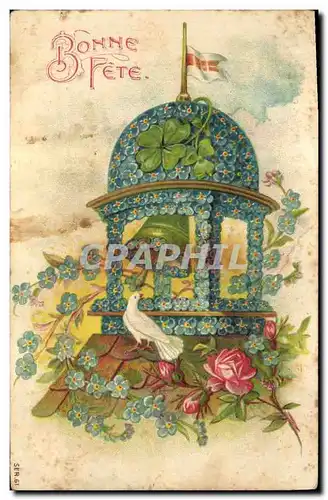 Cartes postales Fantaisie Fleurs Colombe