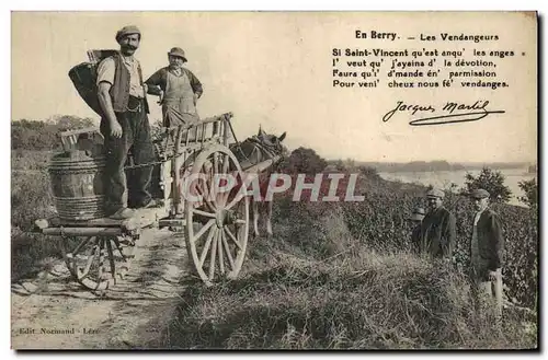 Cartes postales Vin Vendanges En Berry Les vendangeurs