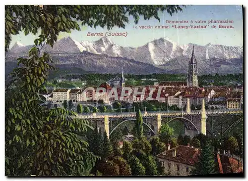 Cartes postales Publicite Berne Vaccin Lancy vaxina