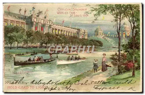 Cartes postales Fantaisie Carte transparente World&#39s Fair St Louis 1904 Grand Lagoon