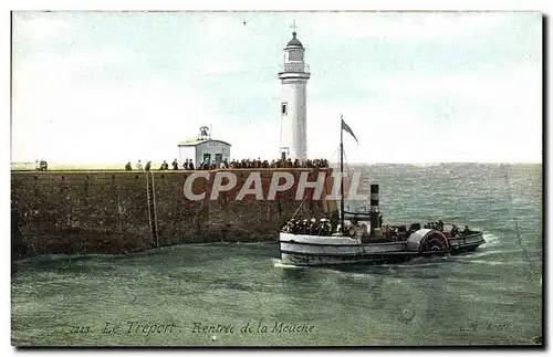 Cartes postales Phare Le Treport Rentree de la Mouche Bateau