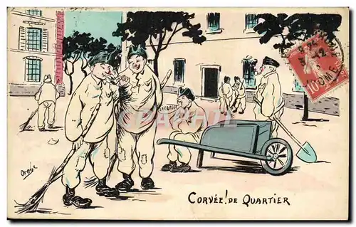 Cartes postales Militaria Brouette Corvee de quartier