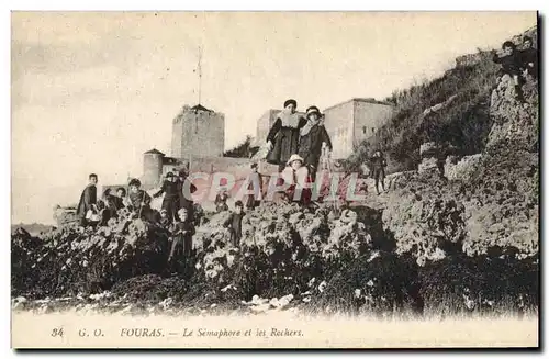 Cartes postales Fouras Le Semaphore et les rochers Enfants