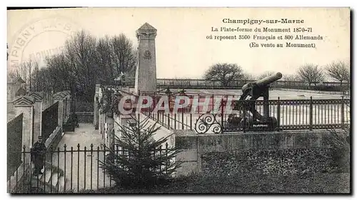 Cartes postales Militaria Guerre de 1870 Champigny sur Marne La plate forme du monument