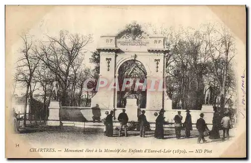 Cartes postales Militaria Guerre de 1870 Chartres Monument eleve a la memoire des Enfants d&#39Eure et Loire