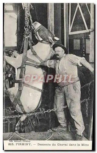 Cartes postales Mine Mines Firminy Descente du cheval dans la mine TOP