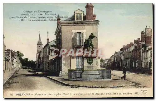 Cartes postales Militaria Guerre de 1870 Orleans Monument des Aydes eleve a la memoire de la defense d&#39Orlean