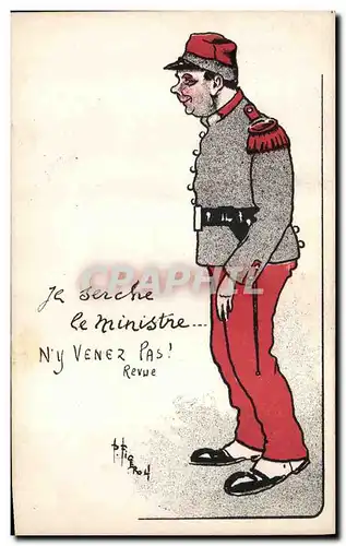 Cartes postales Militaria Je serche le ministre N&#39y venez pas Revue