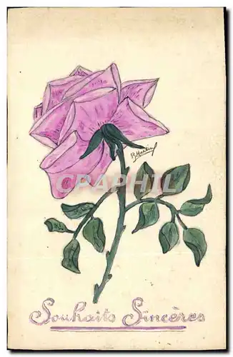 Cartes postales Fantaisie Fleurs (dessin a la main)