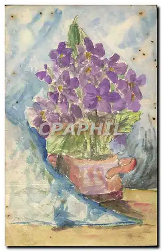 Cartes postales Fantaisie Fleurs (dessin a la main)