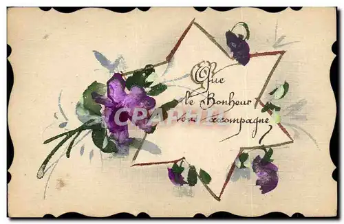 Cartes postales Fantaisie Fleurs (dessin a la main)