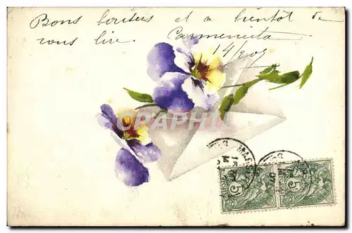 Cartes postales Fantaisie Fleurs (dessin a la main)