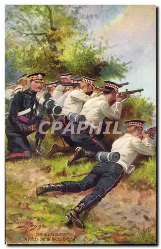 Cartes postales Militaria The Scots Guards A field day in drill order