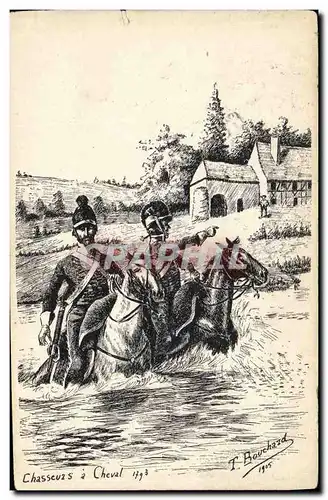 Cartes postales Militaria Chasseurs a cheval 1793