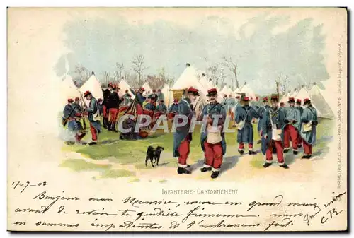 Cartes postales Militaria Infanterie Cantonnement