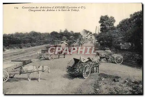 Cartes postales Ardoisieres Commission des ardoisieres d&#39Angers Lariviere et Cie Chargement des ardoises a la