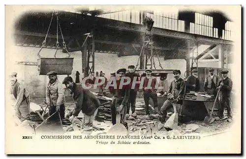 Cartes postales Ardoisieres Commission des ardoisieres d&#39Angers Lariviere Triage du schiste ardoisier