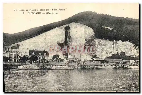 Cartes postales Ardoisieres De Rouen au Havre a bord du Felix Faure Biessard Carrieres