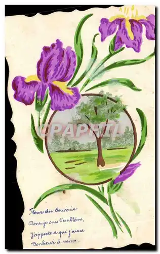 Cartes postales Fantaisie Fleurs (dessin a la main)