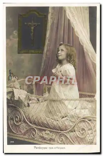 Cartes postales Fantaisie Enfant Poupee Pardonnez nos offenses