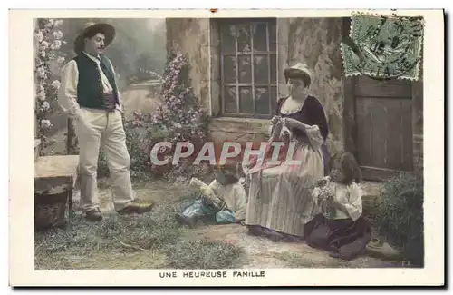 Cartes postales Fantaisie Enfants Poupee Une heureuse famille