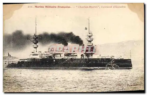 Cartes postales Bateau de Guerre Le Charles Martel Cuirasse d'escadre