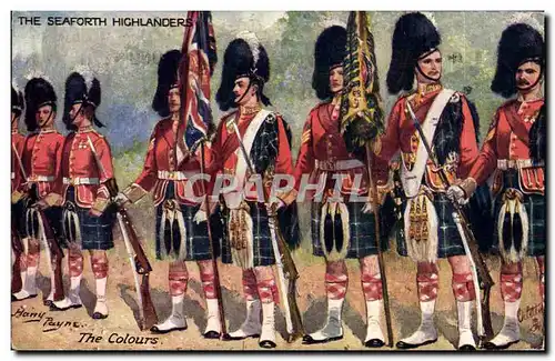 Cartes postales Militaria The Seaforth Highlanders The colours