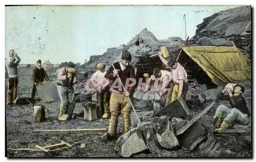 Cartes postales Carrieres Trelaze Ardoisiers a l'ouvrage