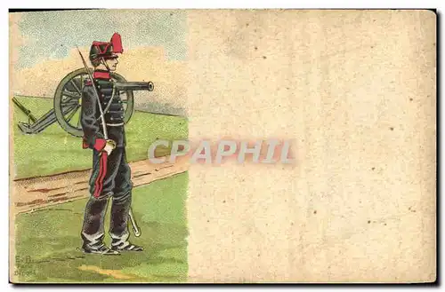 Cartes postales Militaria Soldat Canon