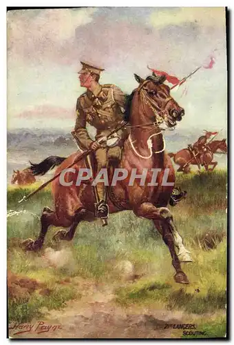 Cartes postales Militaria 21st lancers Scouting