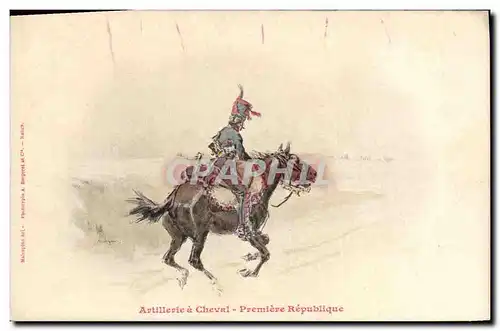 Cartes postales Militaria Artillerie a cheval Premiere republique