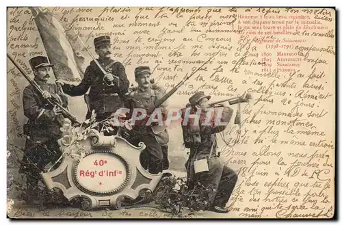 Cartes postales Militaria 40eme Regiment d'infanterie