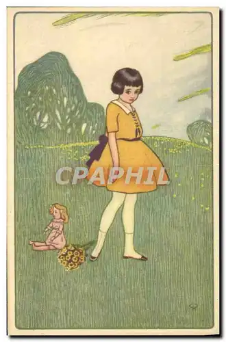 Cartes postales Fantaisie Poupee Enfant