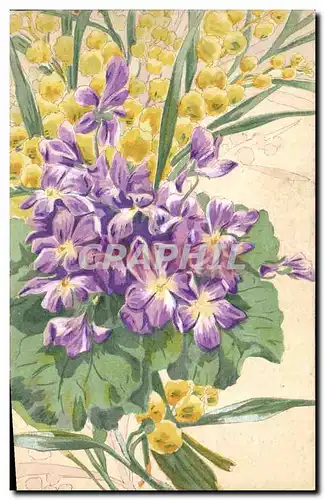 Cartes postales Fantaisie (dessin a la main ) Fleurs