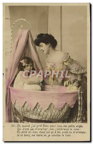 Cartes postales Poupee Et Quan j'ai prie Dieu pour tous ces petits anges Enfant Femme