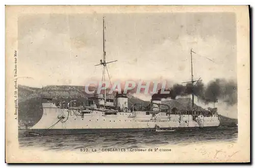 Cartes postales Bateau de guerre Le Descartes Croiseur de 2eme classe