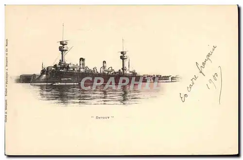 Cartes postales Bateau de guerre Davout