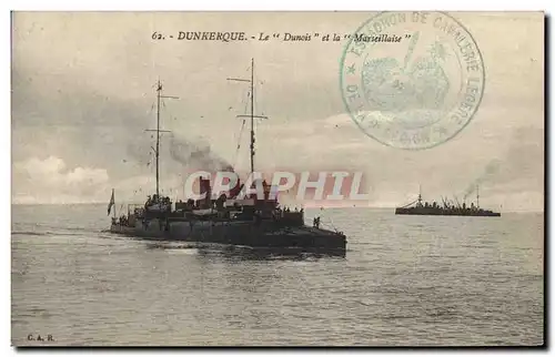 Cartes postales Bateau de guerre Dunkerque Le Dunois et la Marseillaise