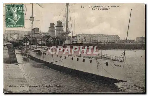 Cartes postales Bateau de guerre Cherbourg L'arsenal le Dupleix