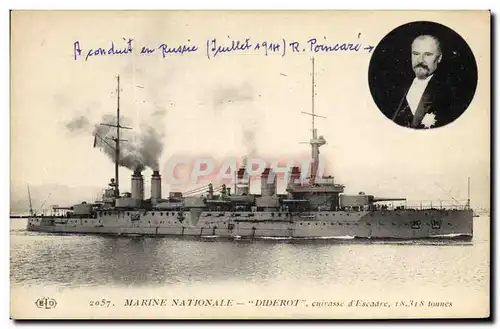 Cartes postales Bateau de guerre Diderot Cuirasse d'escadre