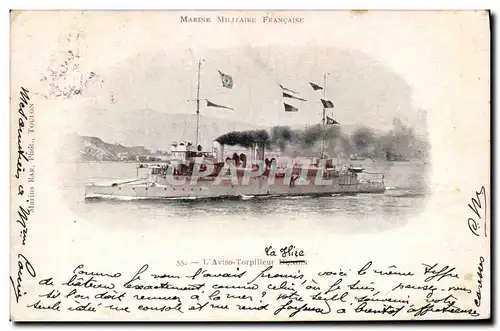 Cartes postales Bateau de guerre L'aviso torpilleur