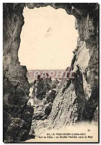 Cartes postales Grotte percee vers la mer Le Pouliguen Grottes