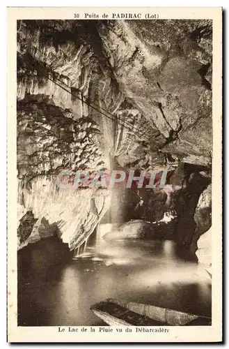 Cartes postales Grotte Grottes Puits de Padirac Le lac de la pluie vu du debarcadere