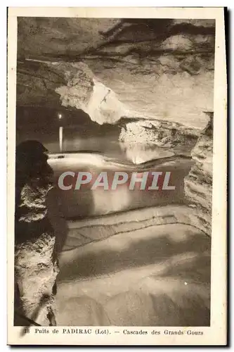 Cartes postales Grotte Grottes Puits de Padirac Cascades des grands Cours