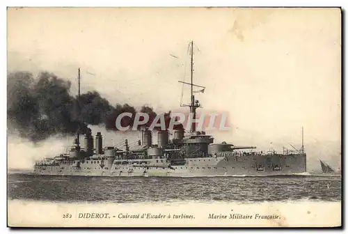 Cartes postales Bateau de Guerre Diderot Cuirasse d'escadre a turbines