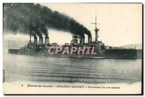 Cartes postales Bateau de Guerre Edgar Quinet Croiseur de 1ere classe